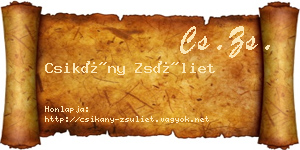 Csikány Zsüliet névjegykártya